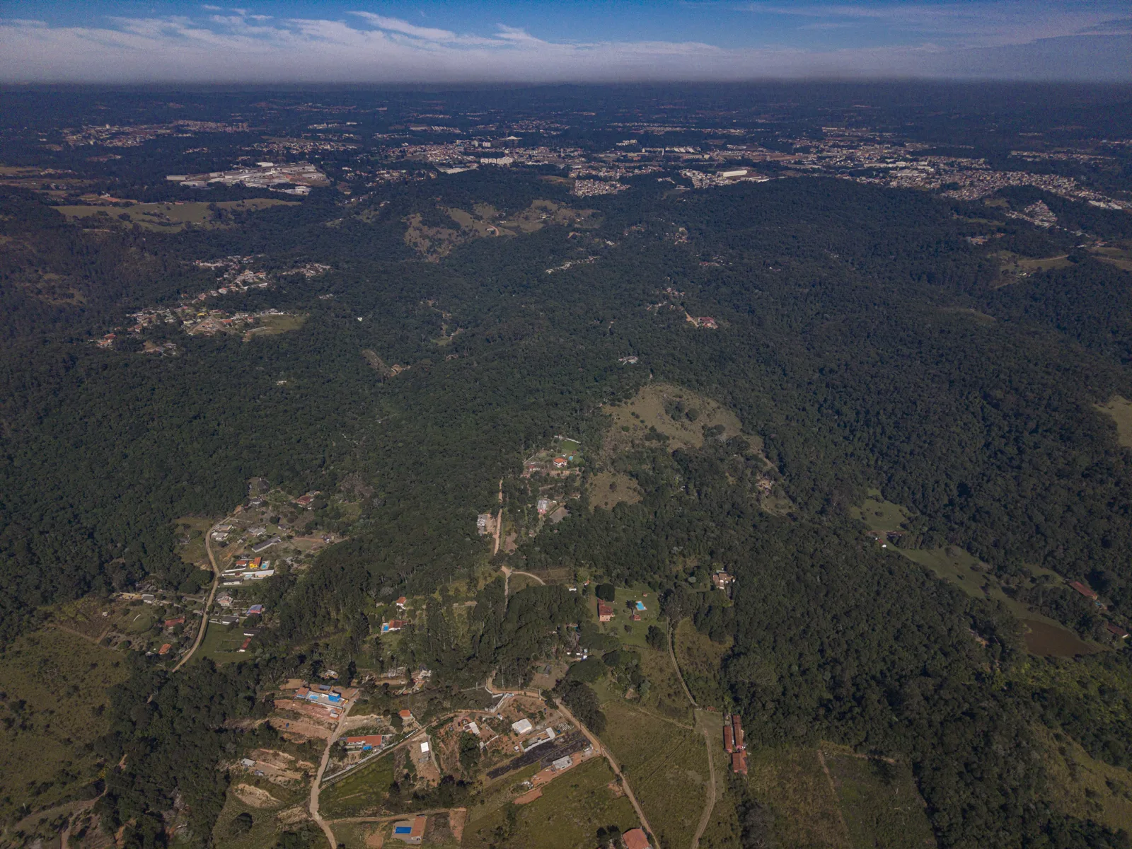 Panorama aéreo da região